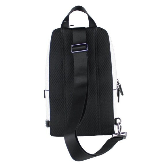 NEW Michael Kors Cooper Medium White Signature PVC Sling Backpack White Mens - Picture 3 of 6